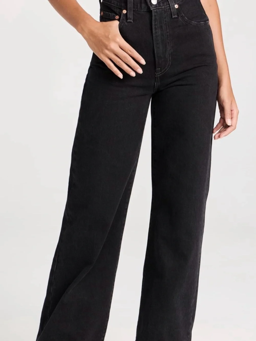 Levi's Women's Wide Leg Jeans - Black - Picture 2 of 6